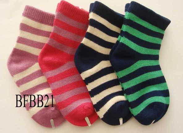 Bamboo Baby Kid Children Unisex Cute Stripe Crew Socks (BFBB21)