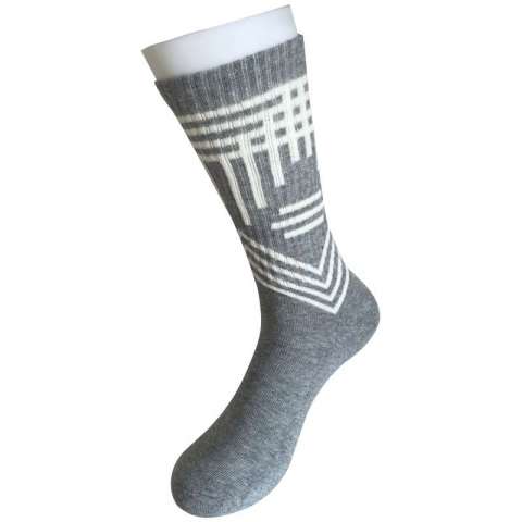 Half Cushion Cotton Fashion Logo Sport Grey Socks (JMCC07)